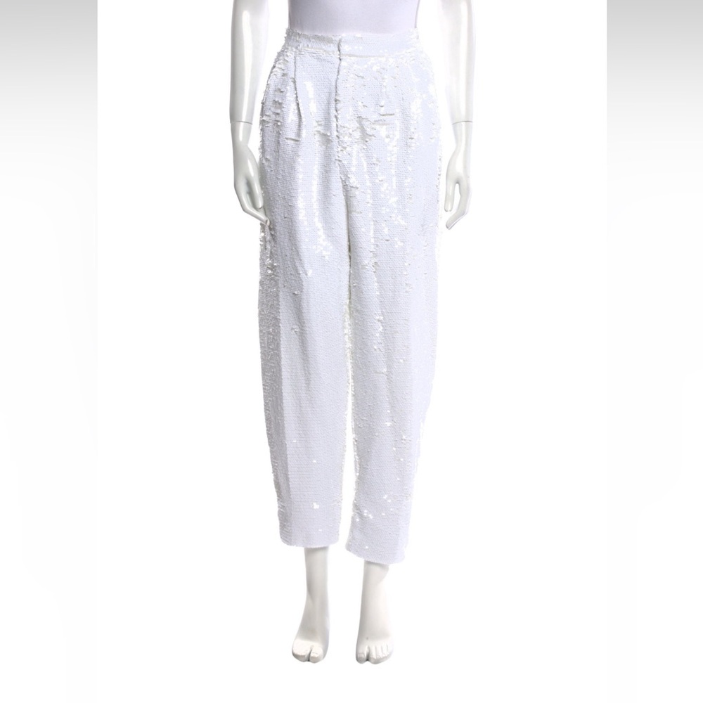 Nonchalant White Sequins Straight Leg Pants XS